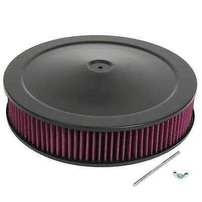 Air Cleaner, Round, Dropped Base, 14" Diameter, Black, Summit 239433B,