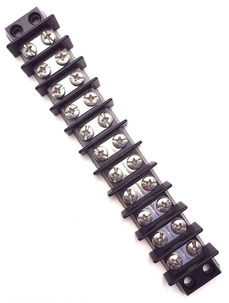 Block, Terminal 10 Gang Nickel Plated Brass Quality 0113-10-3640-06 Dinkle 10 to 18 AWG Gauge 35A 600V