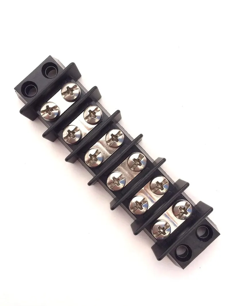 Block, Terminal 6 Gang Nickel Plated Brass Quality 0113-10-3640-06 Dinkle 10 to 18 AWG Gauge 35A 600V