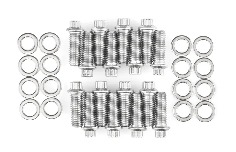 Bolt, Header 400-1210 2-Point, 5/16 in. Wrench, Stainless Steel, Polished, 3/8 in.-16, 1.000 in. U.H.L., Set of 16