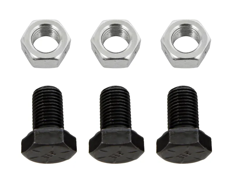 Bolt, Torque Converter Bolts, Grade 8, Black Oxide, 3/8-24 in., Hex Head, Steel, Chevy, TH350, Powerglide, Set of 3