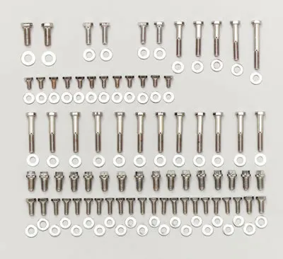 Bolts, Engine Stainless Steel, Polished, Hex Head, Chevy, Small Block, Kit SUM-56490HSP