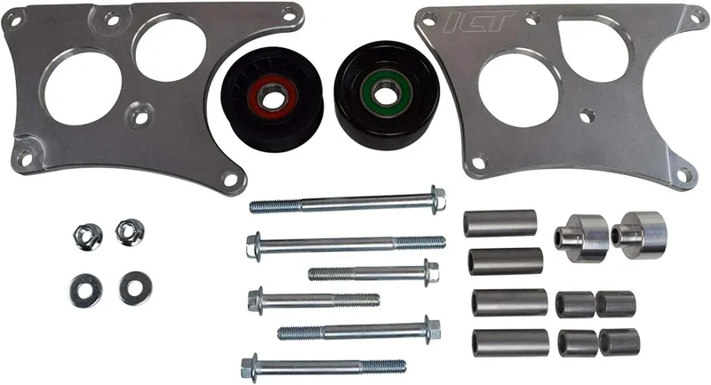 Bracket, 551566-2 ICT Billet LS Camaro Heavy Duty Billet Alternator Bracket Kit LSX LS1 5.7L Top Driver Head Mount
