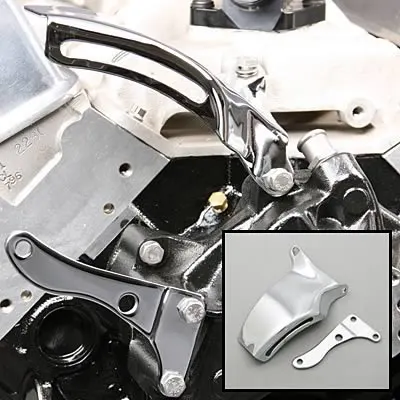 Bracket, G4017 Alternator Bracket, Steel, Chrome, Water Pump Mount, Long Water Pump, Chevy, Small Block, Each