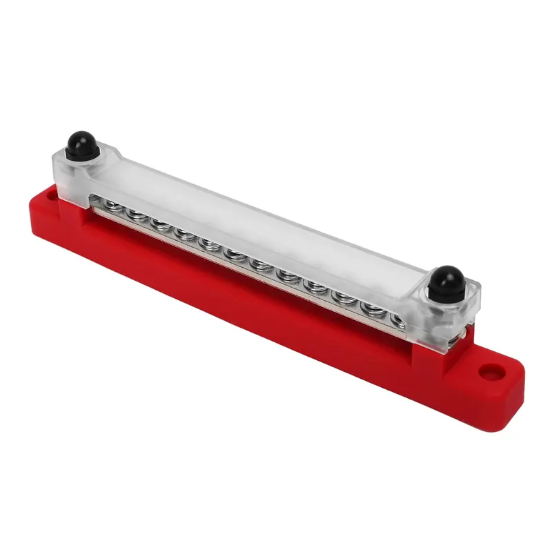 BusBar, Red 150 Amp 12 Screws with cover