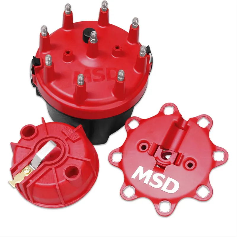 Cap, 8445 Cap and Rotor, Red, Male/HEI, Stainless Steel Terminals, Clamp-Down, Billet, Pro Billet, Kit