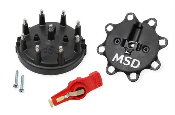 Cap, 84823 Cap and Rotor, Red, Male/HEI, Stainless Steel Terminals, Clamp-Down, TFI, Ford, Lincoln, Mercury, V8, Kit