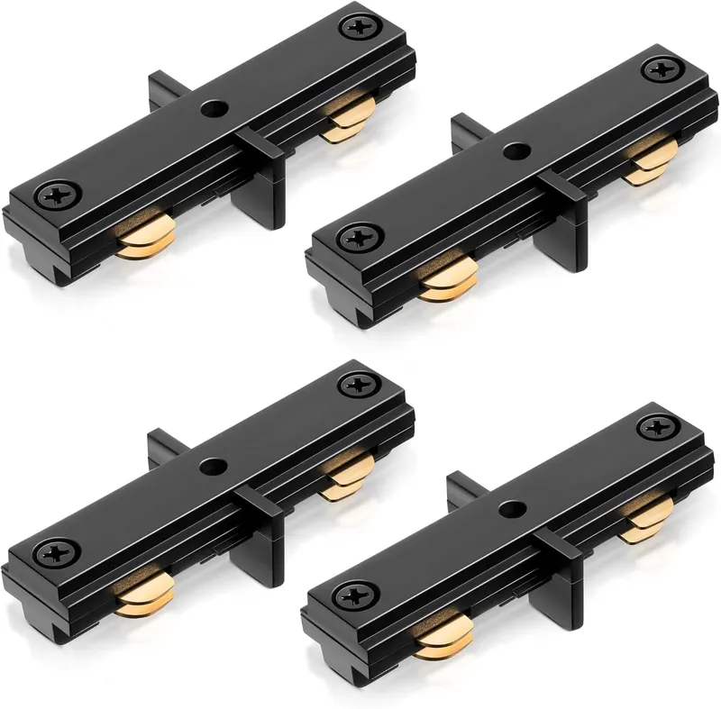 Connector, H Track Dead End I Connector Compatible with WAC Lighting H Track Systems, 3 Wire 1 Track Lighting Replacement for H Track System Track Lighting Accessories(Black)