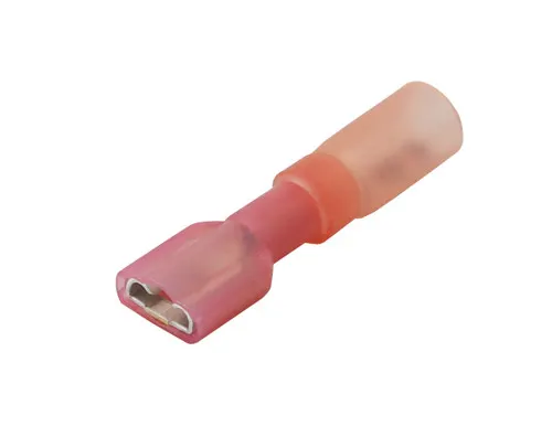 Connector, Nylon red female push on heat shrink 22-18