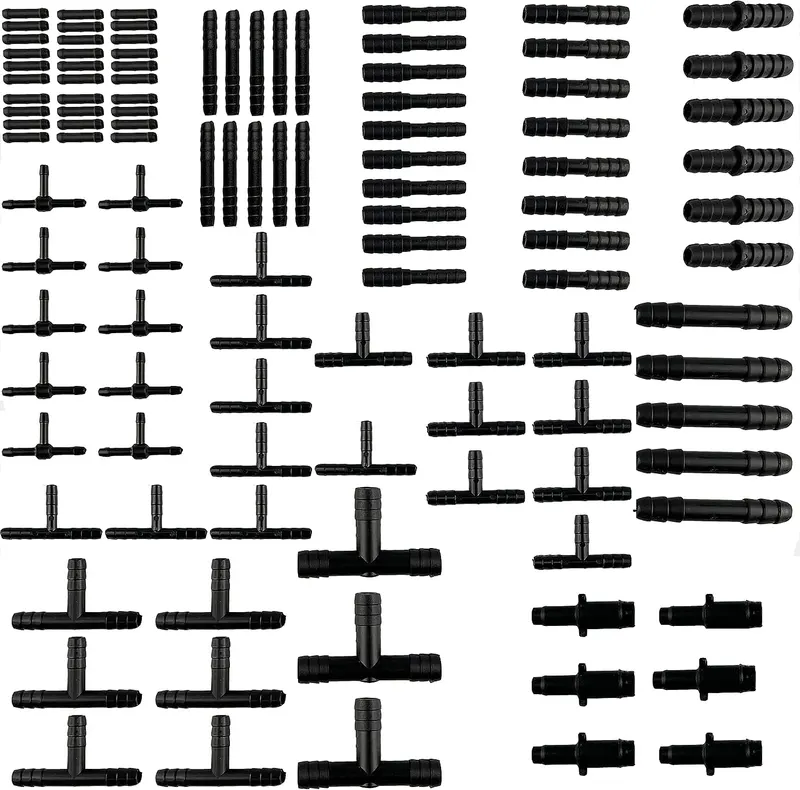 Connector, Vacuum Connector Assortment,Automotive Vacuum Tubing Hose Connector,Black Nylon Vacuum connector Kit