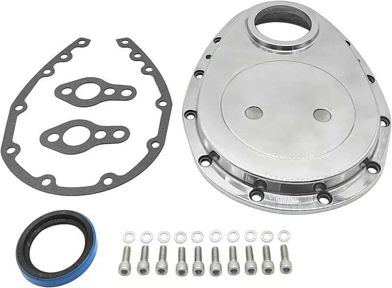 Cover, Timing G6300W, 1-Piece Aluminum SBC Timing Cover, Polished