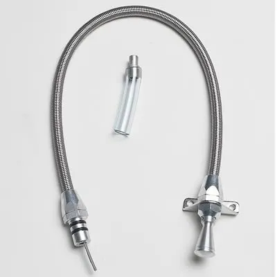 Dipstick, TD-34L60FM Transmission Dipstick, Braided Stainless Steel, Natural, Firewall Mount, 4L60, Each