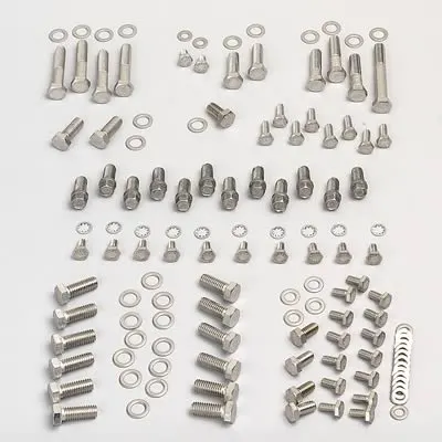 Engine Bolts, SUM-56490HS Stainless Steel, Natural, Hex Head, Chevy, Small Block, Kit
