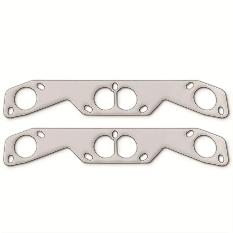 Exhaust Header and Manifold Gaskets, 2040 Round Port, Graphite, Header Adapter Flange Gasket, Fits 7-bolt Stahl Pattern, Chevy Small Block, Pair