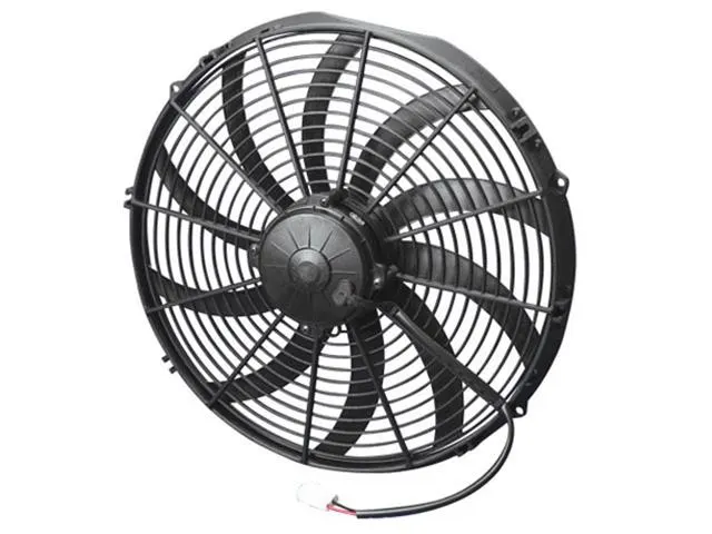 Fan, 30102049 Spal, Electric, Single, 16.00 in. Diameter, 2,024 cfm, 12 V, Puller, Black Plastic Shroud, Each