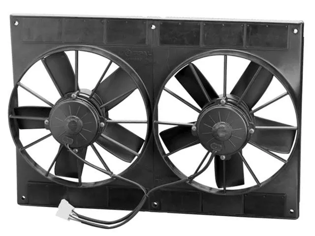 Fan, IX-30102052 Spal, Electric, Dual, 11.00 in. Diameter, 2,720 cfm, 12 V, Puller, Black Plastic Shroud, Each