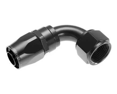 Fitting, 1030-12-2 Hose Ends, 1000 Series, Swivel Seal, -12 AN Female Threads, Reusable swivel, 30 degree, -12 AN Hose, Aluminum, Black Anodized, Each
