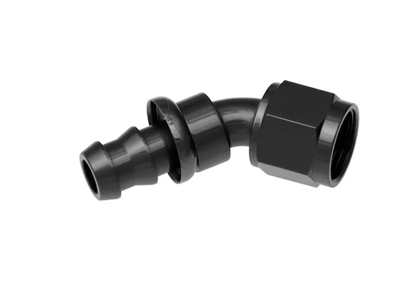 Fitting, 2045-12-2 RHP2045-12-2 -12 45 Degree An/Jic Hose End Push Lock