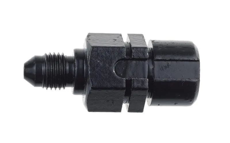 Fitting, 345-03-04-2 Brake Fittings, 345 Series Mustang Fittings, Straight, Stainless Steel, Black, -3 AN Male AN, 7/16 in.-24 Inverted Flare Female Inverted Flare, Each
