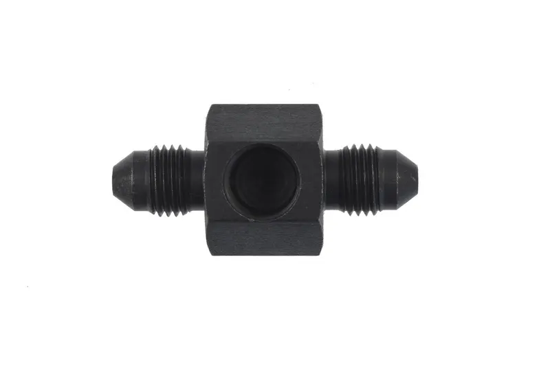 Fitting, 347-03-2 Inline Tee Fittings, Steel, Black, -3 AN Male AN, -3 AN Male AN, 1/8 in. NPT Female NPT, Each