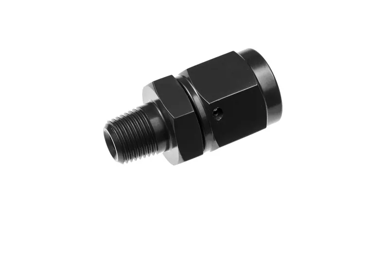 Fitting, 716-08-06-2 716 Series AN to NPT Adapter Fittings, Straight, Aluminum, Black, -8 AN Female AN, 3/8 in. NPT Male NPT, Each