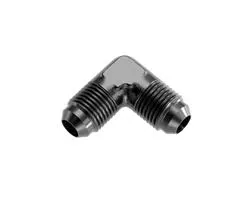 Fitting, 821-06-2 Coupler, Union, AN to AN, 90 Degree, Aluminum, Black Anodized, -6 AN, -6 AN, Each