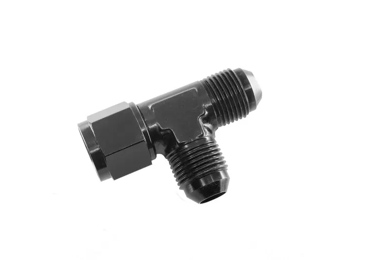 Fitting, 828-06-2 Adapter, AN Tee with Female Swivel On Run -6 AN, Aluminum, Black Anodized, Each