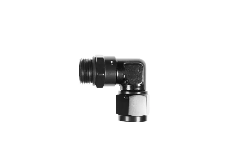 Fitting, 8291-10-10-2 Fitting, Adapter, AN to AN, 90 Degree, Aluminum, Black Anodized, -10 AN, Swivel, Each