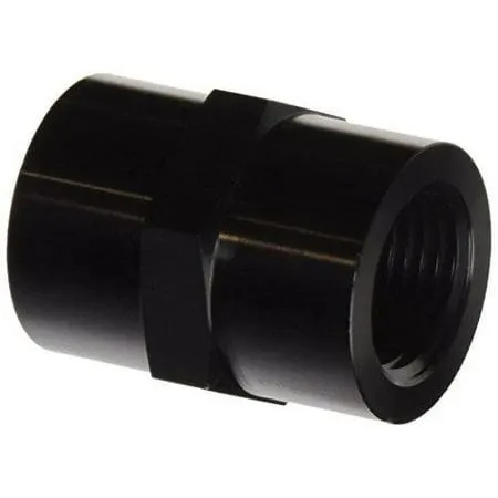 Fitting, 910-08-2 Coupler, NPT to NPT, Straight, Aluminum, Black Anodized, 1/2 in. NPT, 1/2 in. NPT, Each