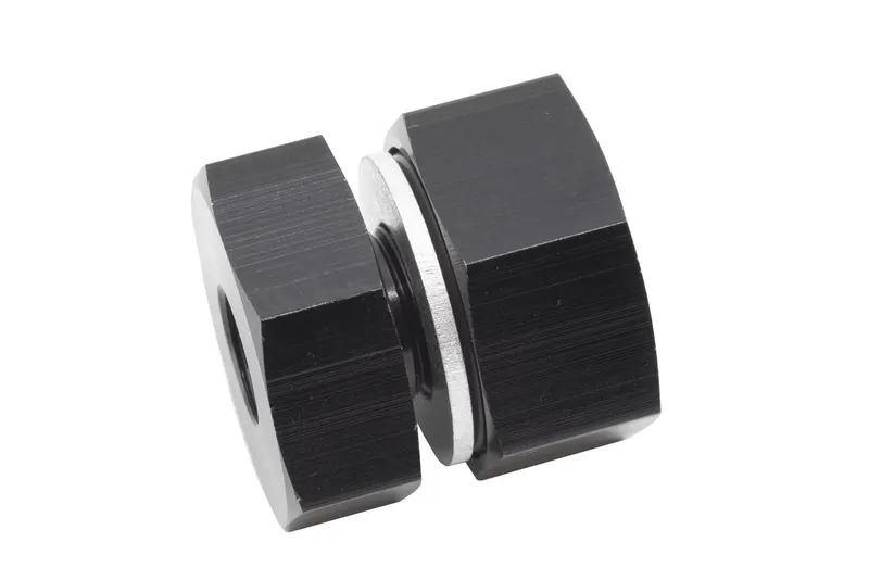 Fitting, 9832-02-2 Valve Cover Bulkhead Fittings, Straight, Aluminum, Black, 1/8 in. NPT Female NPT, 1/8 in. NPT Male NPT, Each