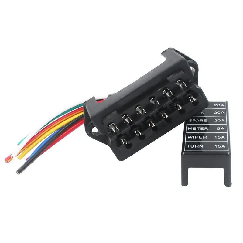 Fuse Block, 2-Input 8-Output Car Standard Blade Fuse Holder