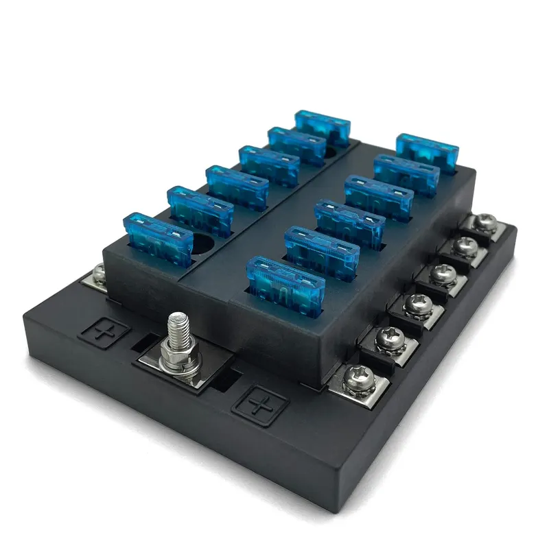 Fuse Pannel, MGI SpeedWare Automotive Fuse Box with Screw Terminals, Standard ATO/ATC Blade Fuses (12 Way)