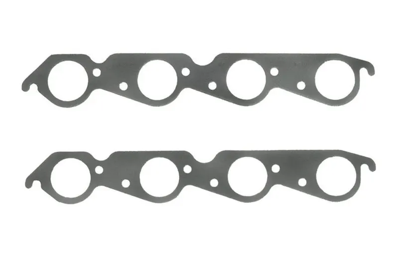 Gasket, 3007 Exhaust Header and Manifold Gaskets, Square Port, Graphite, Fits 4V Cylinder Heads, Ford, 302 Boss, 351C, Pair