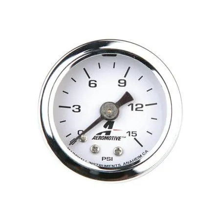 Gauge, 15632 Aeromotive Fuel System 15632 Fuel Pressure 0-15 PSI