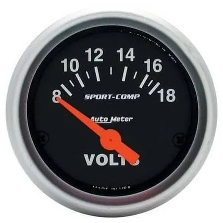 Gauge, Autometer 3391 Sport-Comp Voltmeter 2-1/16 VF