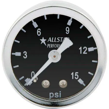 Gauge, Fuel All80210 1.5 in. Dia. 0-15 PSI Dry Type Pressure Gauge