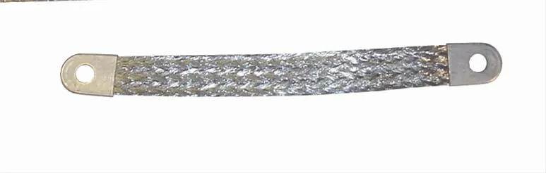 Ground Strap, 20308 Braided, 4 Gauge, Tin Coated Copper, 8 in. Long, Each
