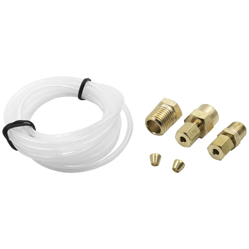 Line, E9801 Gauge Supply Line, Oil Pressure Type, Nylon Tubing, Clear, 6 ft. Length, Fittings, Kit