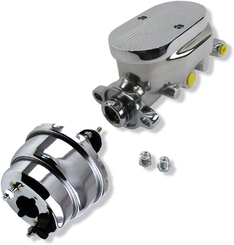 Master Cylinder/Brake Booster 7" Dual Diaphragm Chrome with 1" Bore