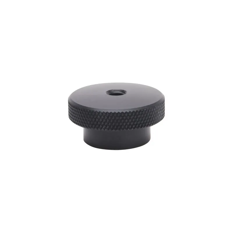 Nut, 4219 Air Cleaner Assembly Knurled Nut, Elite Series, Aluminum, Black, 0.250 in.-20 Thread, 1.25 in. Diameter, Each