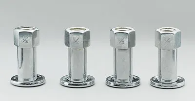 Nuts, Lug 601-1426 Shank with Washer, 1/2 in. x 20 RH, Open End, Chrome Plated Steel, Set of 4