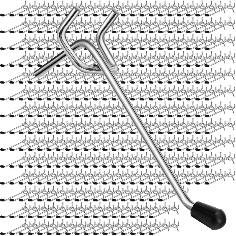 Pegs, 200 Pcs Pegboard Hooks Pegboard Accessories Galvanized Peg Board Hooks with Rubber Tip Metal Pegs for Pegboard