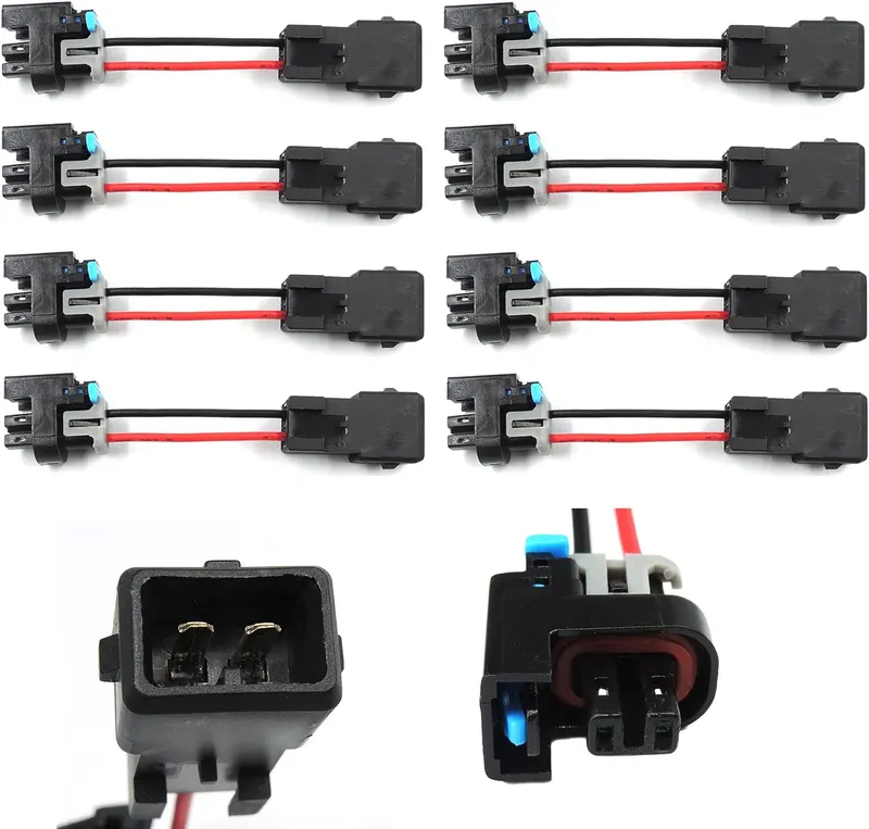 Plugs, Injector PnP Adaptors Plugs Compatible with LQ4 LQ9 4.8 5.3 6.0 Injectors into LS1 LT1 EV1 wiring Harness Connectors 8Pcs