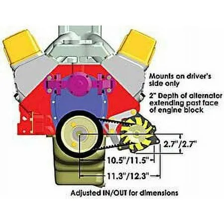 Alternator Mount Kit Select: 1967-1969 Chevrolet Camaro