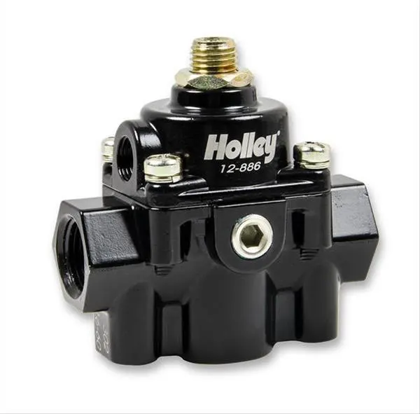 Regulator, 12-886 Fuel Pressure, Adjustable, Return, Inline, 15-60 psi, Aluminum, Black, One 3/8 in. NPT Female Inlet, One 3/8 in. NPT Female Outlet