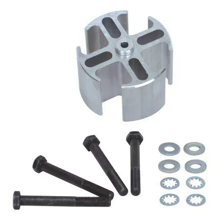 Spacer, Fan Spacer, 106883 Aluminum, 2 in. Thick, 5/8 in. Pilot, Spacer, Bolts, Washers, AMC/GM, Kit