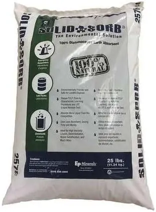Super S SuperDry is a premium grade industrial absorbent product made of “Diatomite” (not clay)