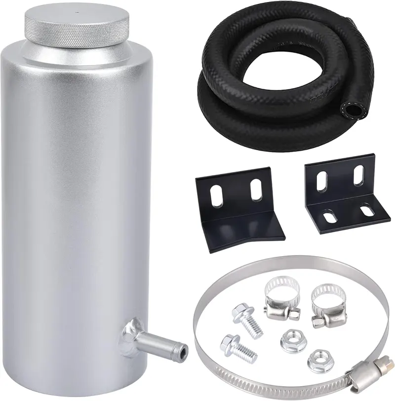 Tank Overflow, EVIL ENERGY Coolant Overflow Tank, Radiator Overflow Bottle 800ml Universal Aluminum Silver