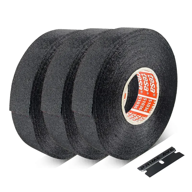 Tape, 51036 Tesa Prime Ave Razor High Heat Electrical Tape for Wire Harness, Cables for Automotive Engine, Protect Against High Temperature, Abrasion, Chemical & Fluid