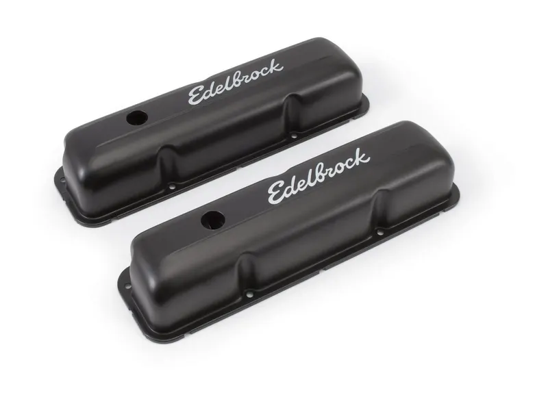 Valve Cover, 4623 Edelbrock Signature Series Black Valve Covers 4623
